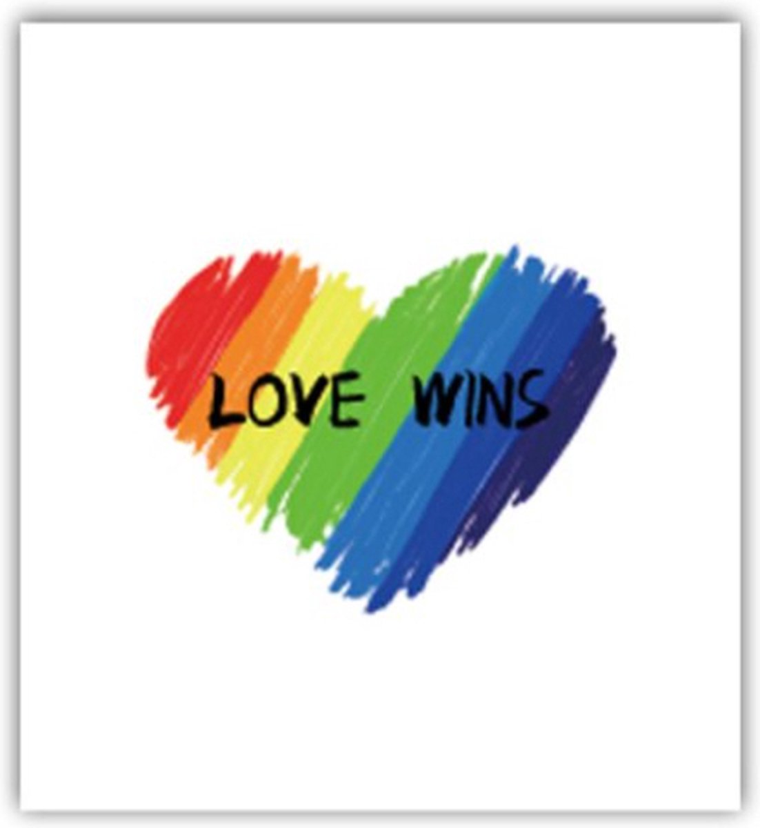 GoedeDoelen.Shop | Body Tatoo Love Wins - Heart (4,5 * 4 cm) | Tijdelijke Tattoeage | Body Tattoo | Pride | Rainbow | Pride Tattoo | Rainbow Tattoo | One Love